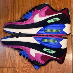 Nike Air Max, Street Style, 5.5, grunge shoes, black, purple, green